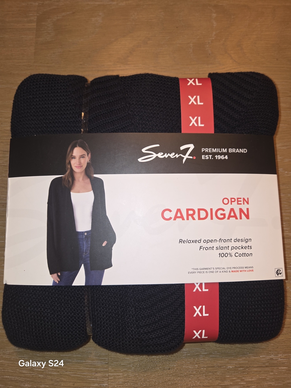Seven7 Open-Front Cardigan - Black Sweater Wimens XL New Cotton